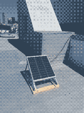 photograph of the solar panel on the roof of the redstone building