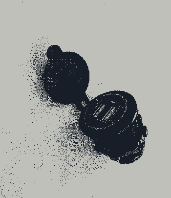 a small round black device that fits in the palm of your hand and has two USB power outlets
